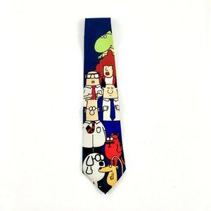 Men's Novelty Necktie Tie: Dilbert & Gang, Blue. Ralph Martin.  Very Good Shape!